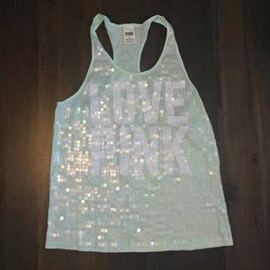 4/$15 VS PINK Sequin Tank Medium